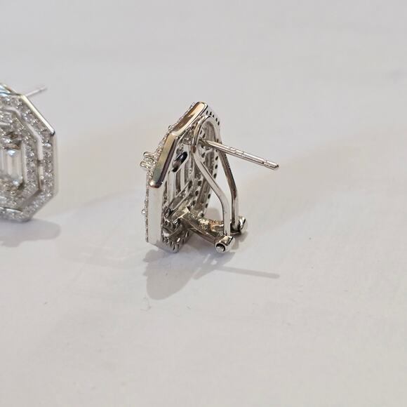 Rhodium Over 925 SS Bella Luce White Lab Diamond Earrings NWT DOCLY4 - Picture 2 of 3